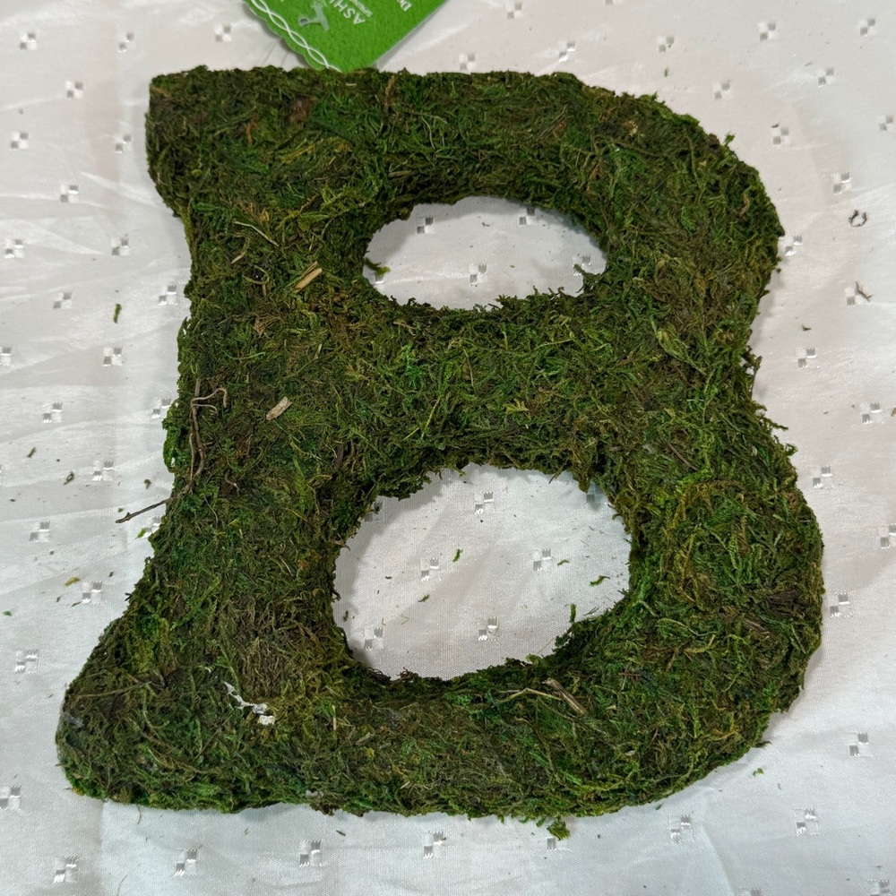 8” moss covered letter “B”